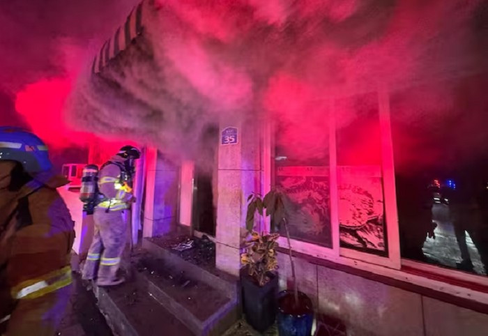 Fire familiemedlemmer omkom i en restaurantbrann i Sør-Korea i helgen. Foto: Gyeonggi-provinsens nordlige brann- og katastrofeberedskapsbyrå. han.png