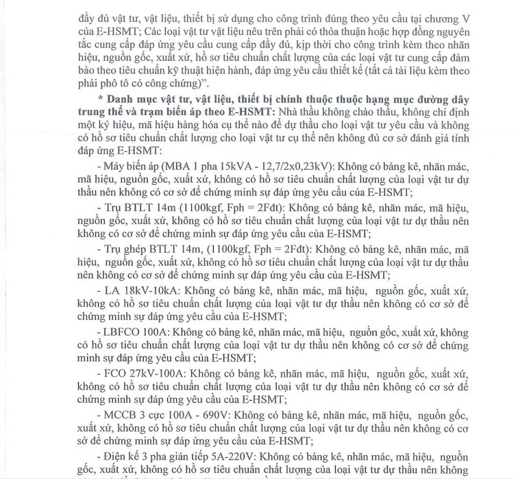 Trích một phần tờ trình số 73/TTr-VP ngày 21/5/2025 của Công ty CPTV Văn Phú (Đơn vị tư vấn lập hồ sơ mời thầu và đánh giá hồ sơ dự thầu). Nguồn MSC