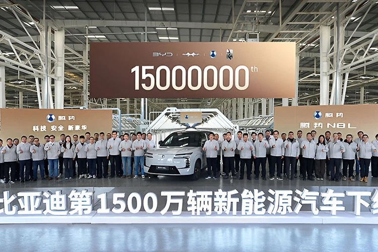 BYD cán mốc 15 triệu xe năng lượng mới, bỏ xa Tesla và Volkswagen