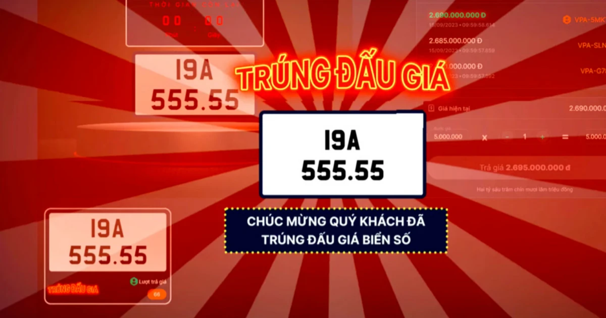 Hơn 140 nghìn biển số xe đấu giá thành công năm 2025, thu hơn 5.155 tỷ đồng