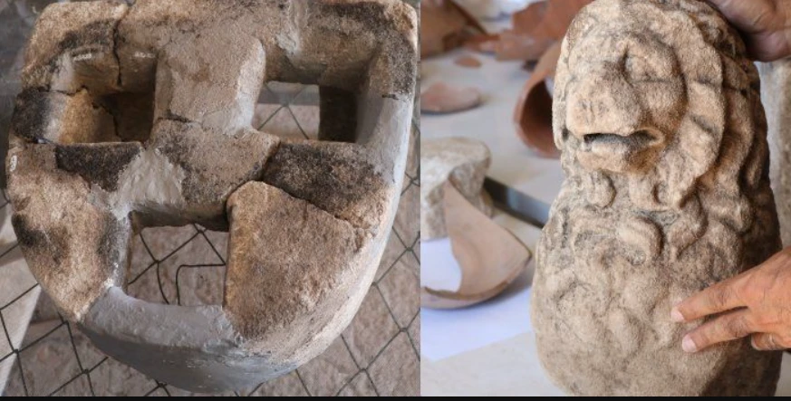 Lộ diện bếp ba lò cổ và tượng sư tử hai nghìn năm