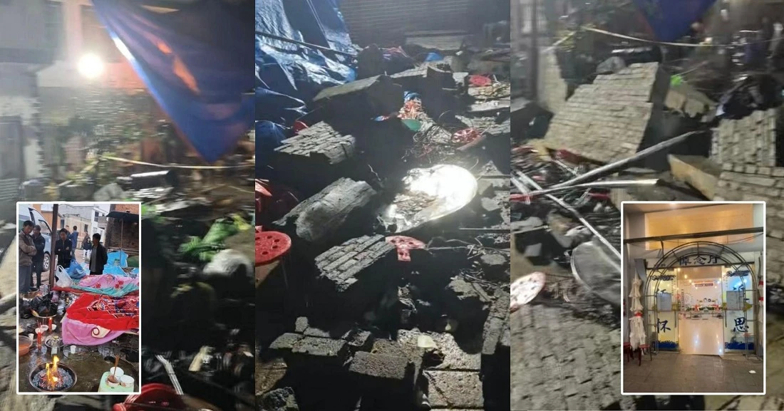 Bức tường bất ngờ đổ sập trong đám tang, 6 người tử vong