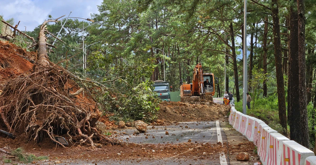 Sạt lở đèo Prenn gây tắc nghẽn giao thông tại Đà Lạt