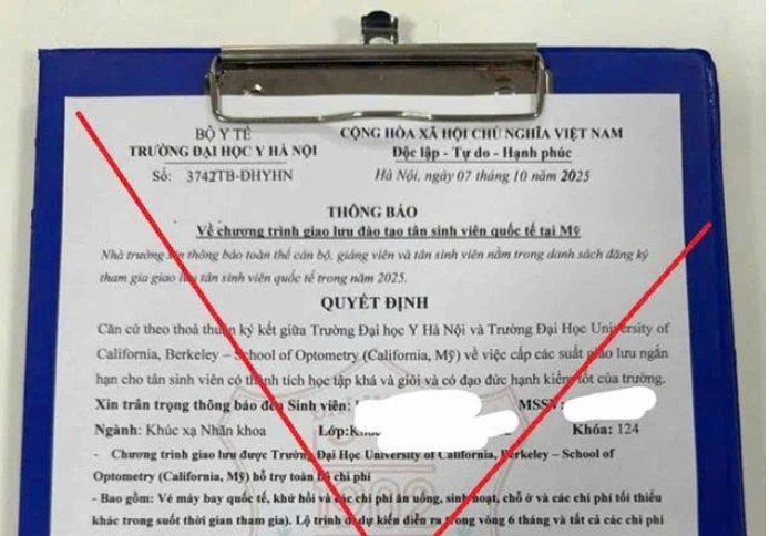 Trường Đại học Y Hà Nội cảnh báo tình trạng giả mạo có dấu hiệu lừa đảo