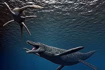 Loài bò sát biển khổng lồ răng dài 30 cm, nuốt cá mập sống