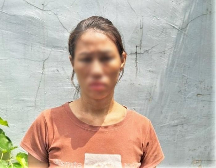 Đối tượng Lê Thị Giang tại cơ quan điều tra.