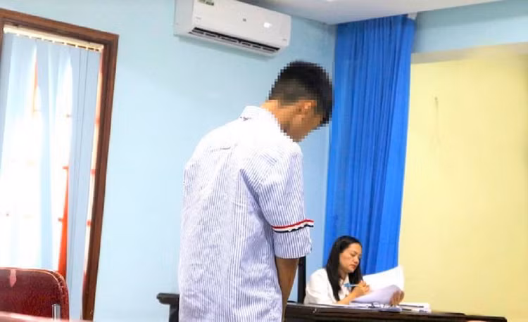 Bị cáo L.Q.V. tại phiên toà.