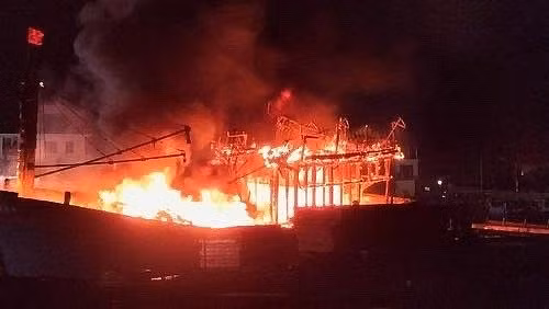 Hiện trường vụ cháy...