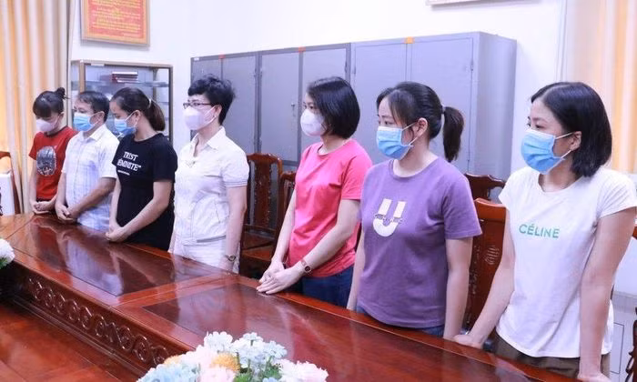 Các đối tượng tại Cơ quan điều tra.