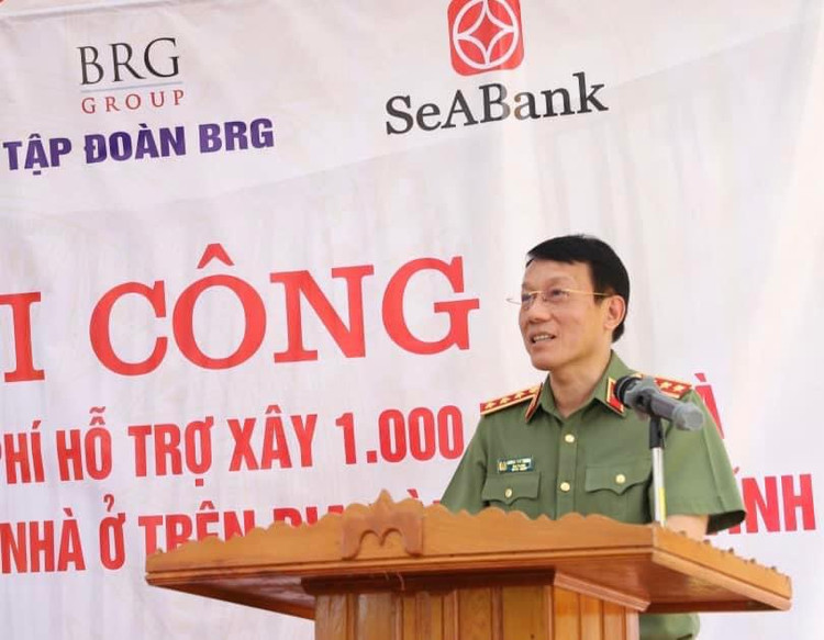 Thượng tướng Lương Tam Quang, Thứ trưởng Bộ Công an phát biểu tại buổi lễ.