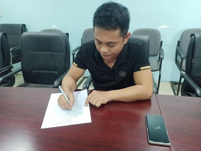 Đối tượng Trần Quang Trung tại Cơ quan điều tra.