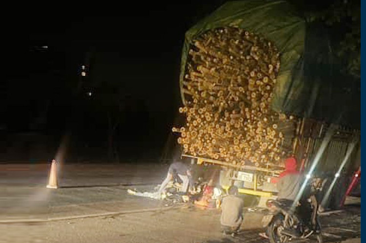 Hiện trường vụ tai nạn.