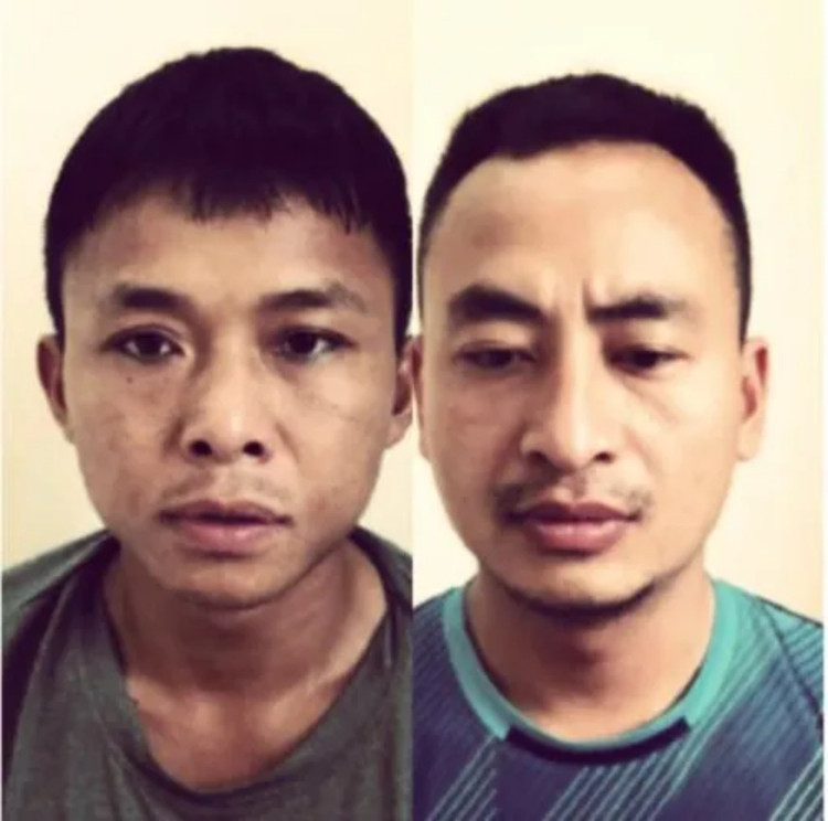 Hai đối tượng Linh và Hoành tại Cơ quan CSĐT.