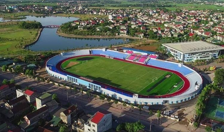Sân vận động Hà Tĩnh nhìn từ trên cao.