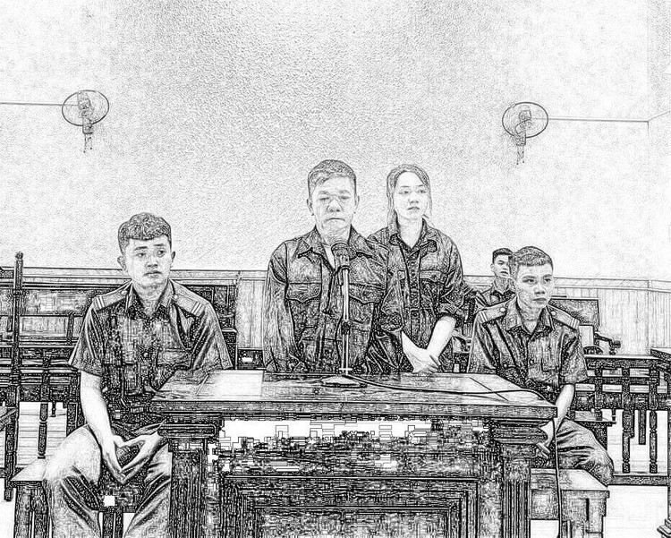 Hai bị cáo tại phiên toà.