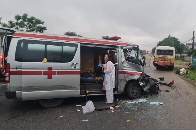 Hiện trường vụ tai nạn.