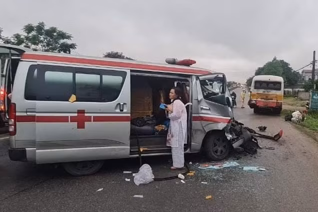 Hiện trường vụ tai nạn.