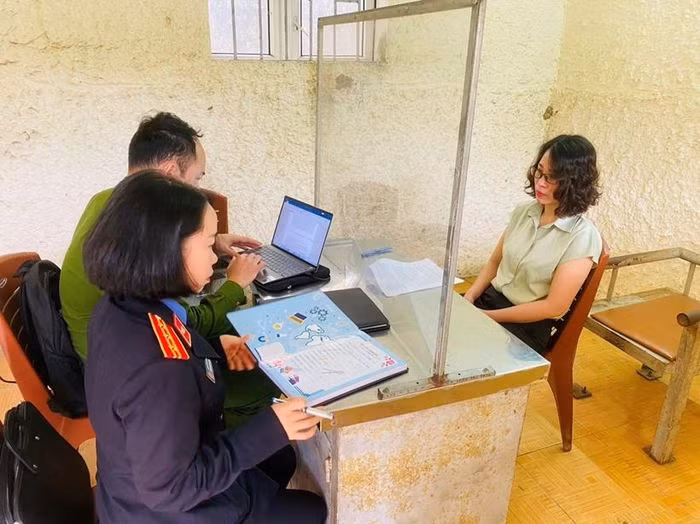 Đối tượng Nguyễn Thị Thanh Tâm tại cơ quan điều tra.