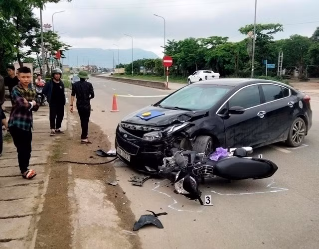 Hiện trường vụ tai nạn.