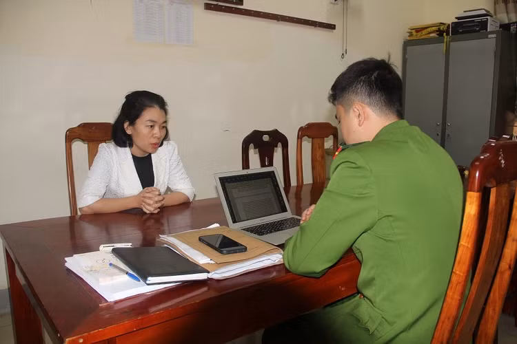 Đối tượng Chu Thị Điệp làm việc với Cơ quan CSĐT.