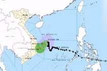 Bão số 15 giật cấp 10, di chuyển chậm trên biển