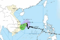 Bão số 15 giật cấp 10, di chuyển chậm trên biển