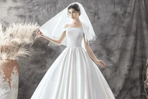 Váy cưới tối giản của cô dâu hiện đại
