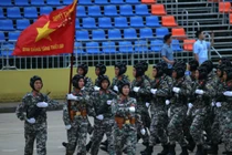 Các chiến sĩ tiến vào Quảng trường Ba Đình, sẵn sàng tổng hợp luyện lần 2