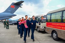 Đoàn quân nhân Trung Quốc tham gia diễu binh, diễu hành đã đến Hà Nội