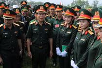 Đại tướng Nguyễn Tân Cương kiểm tra tổng hợp luyện các khối diễu binh Quốc khánh 2/9