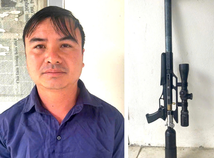 Bat giu doi tuong dung sung hoi ban thu rung o Thanh Hoa