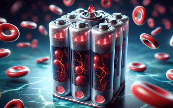 Các nhà khoa học tại Đại học Cordoba (Tây Ban Nha) đã phát triển loại pin mới kết hợp huyết sắc tố (hemoglobin) - thành phần chính của tế bào hồng cầu - vào pin kẽm-không khí. (Ảnh: Tiền phong)