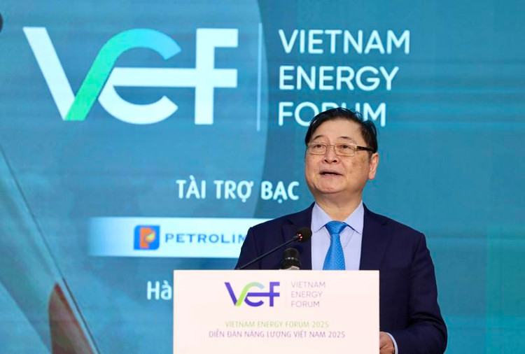 TSKH Phan Xuân Dũng, Chủ tịch Liên hiệp các Hội Khoa học và Kỹ thuật Việt Nam phát biểu tại Diễn đàn năng lượng Việt Nam 2025.