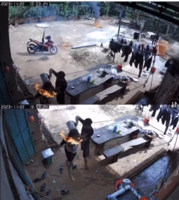 Dieu tra nguyen nhan vu chong do xang dot vo mang thai 8 thang