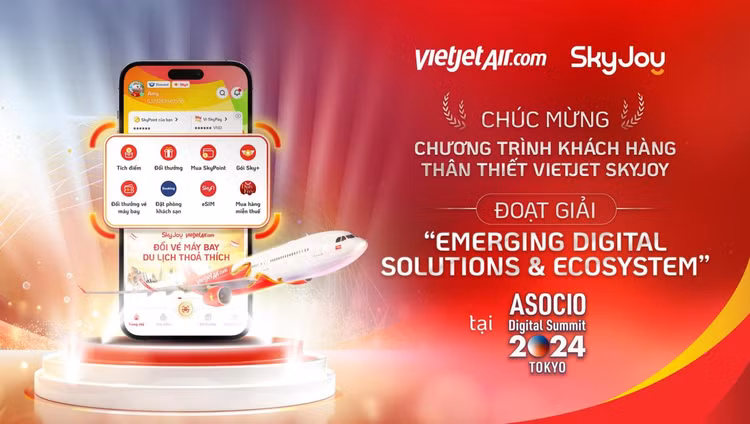 Vietjet SkyJoy duoc vinh danh tai ASOCIO DX Award 2024 trai nghiem Hoi vien
