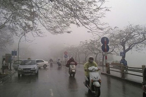 Ngay 14/2: Ha Noi va nhieu dia phuong mua phun, co suong mu