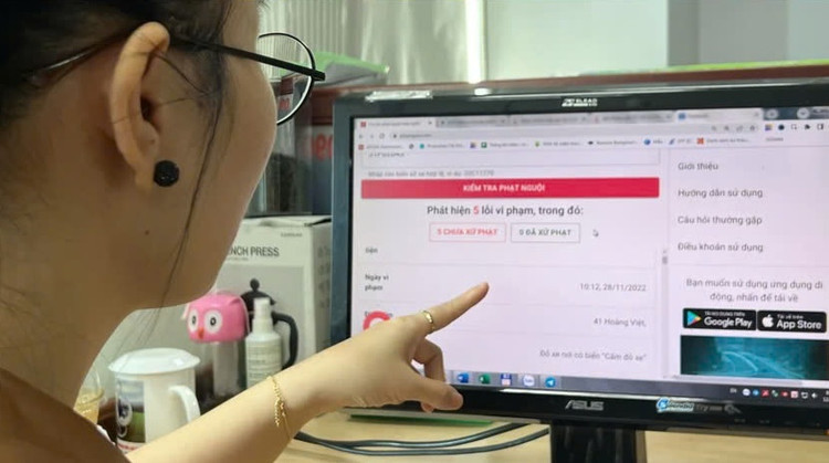 Chủ xe bị phạt nguội sẽ được thông báo qua App VNeTraffic. Ảnh: TN