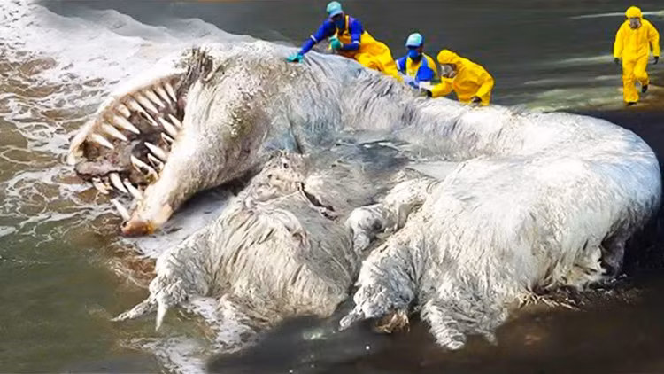 Nhung lan quai vat bi an day long la dat vao bo bien gay soc