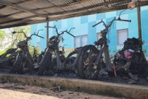 Cháy nhà xe tại trường quốc tế ở Quảng Ngãi 