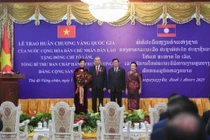 Lào trao Huân chương Vàng Quốc gia tặng Tổng Bí thư Tô Lâm