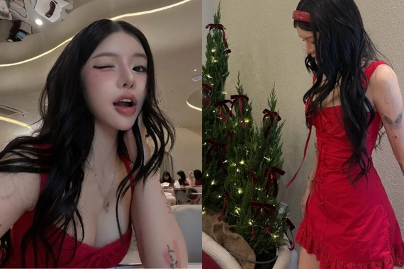 Tiktoker CiiN 'đốn tim' fan với bộ ảnh Giáng sinh rực rỡ