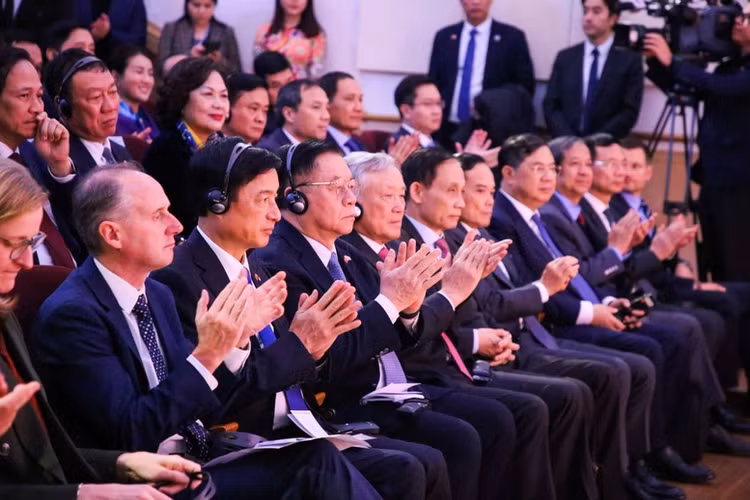 Các đại biểu dự buổi phát biểu chính sách của Tổng Bí thư Tô Lâm tại Đại học Oxford