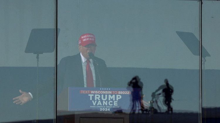 Republican presidential nominee and former U.S. president Donald Trump holds a rally in Juneau