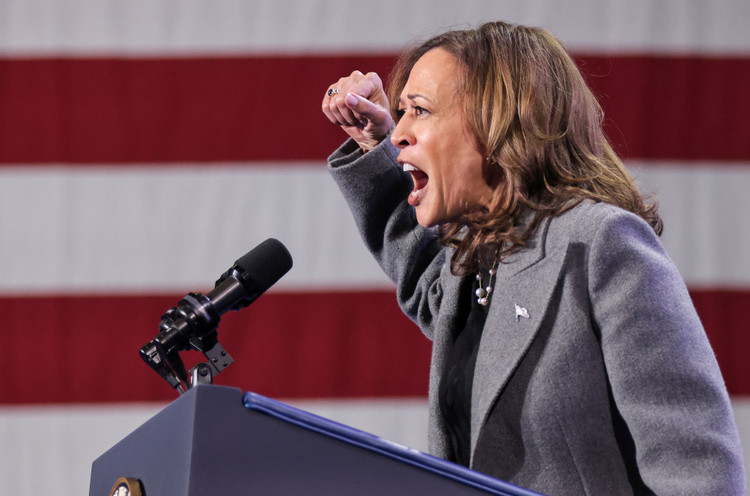 Democratic presidential nominee U.S. Vice President Kamala Harris campaigns in Atlanta