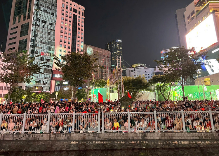 Man nhan man phao hoa thap sang bau troi TP HCM mung Dai le 30/4-Hinh-4