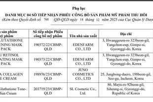 Thu hồi 14 số tiếp nhận công bố mỹ phẩm của hai doanh nghiệp