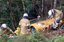 Porsche Carrera GT lao xuống vực, 2 người thoát nạn thần kỳ