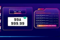 Biển số 99A-999.99 của Bắc Ninh chốt giá gần 28 tỷ đồng