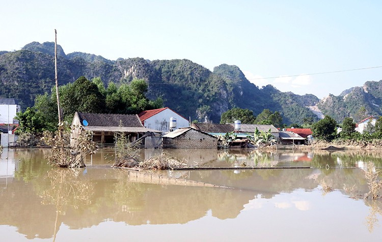 Khu vực các thôn bị ngập của xã Vân Nham, tỉnh Lạng Sơn. Ảnh: Văn Đạt/TTXVN