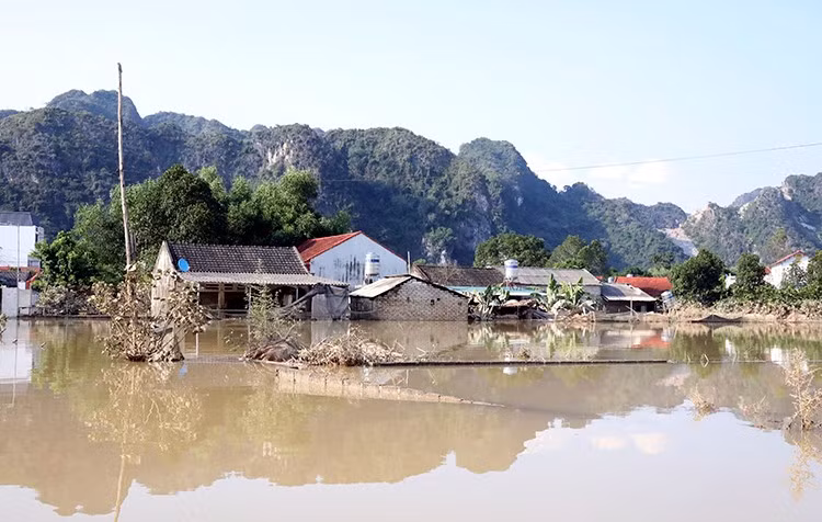 Khu vực các thôn bị ngập của xã Vân Nham, tỉnh Lạng Sơn. Ảnh: Văn Đạt/TTXVN